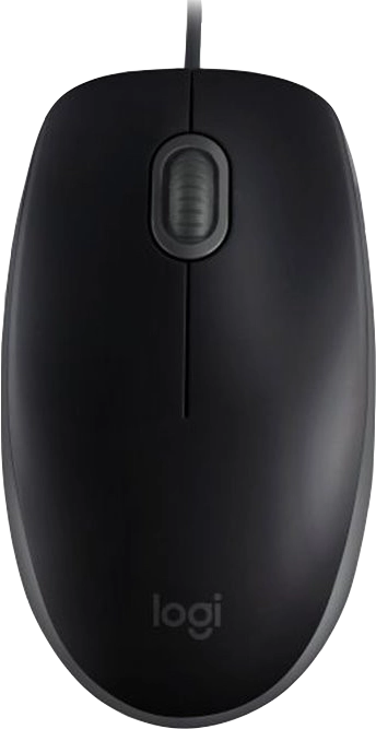 Logitech B110 Silent Maus Schwarz | USB Optisch, 3 Tasten, 1000 dpi