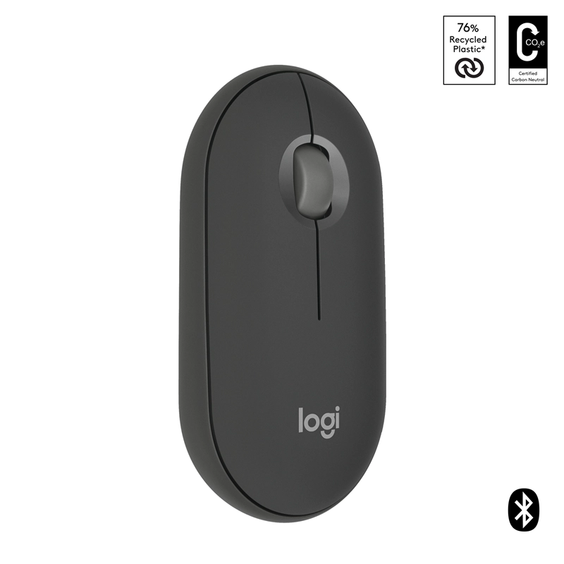 Logitech Maus Pebble Mouse 2 M350s Bluetooth Mouse, 3 Tasten, 4000 dpi | Tonal Graphite
